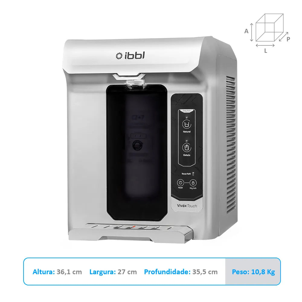 Purificador de Água IBBL Viváx Touch com Compressor Prata BIVOLT