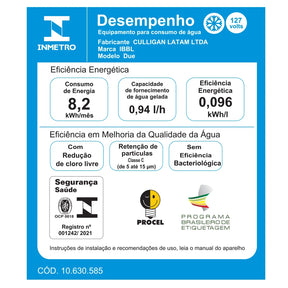 Purificador de Água IBBL Due com Compressor Grafite BIVOLT